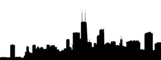 5091085-chicago-skyline-reflected-with-ripples-illustration